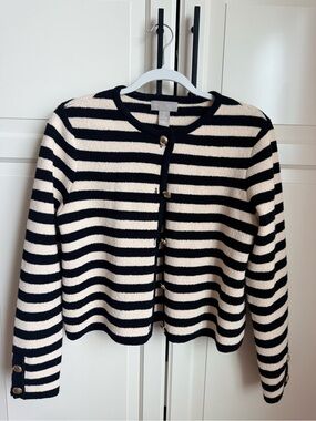 Excellent Condition H & M Striped Sweater Jacket Size Small